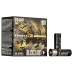 Federal FED BLK CLOUD, black ammunition box with bird artwork and three black shells