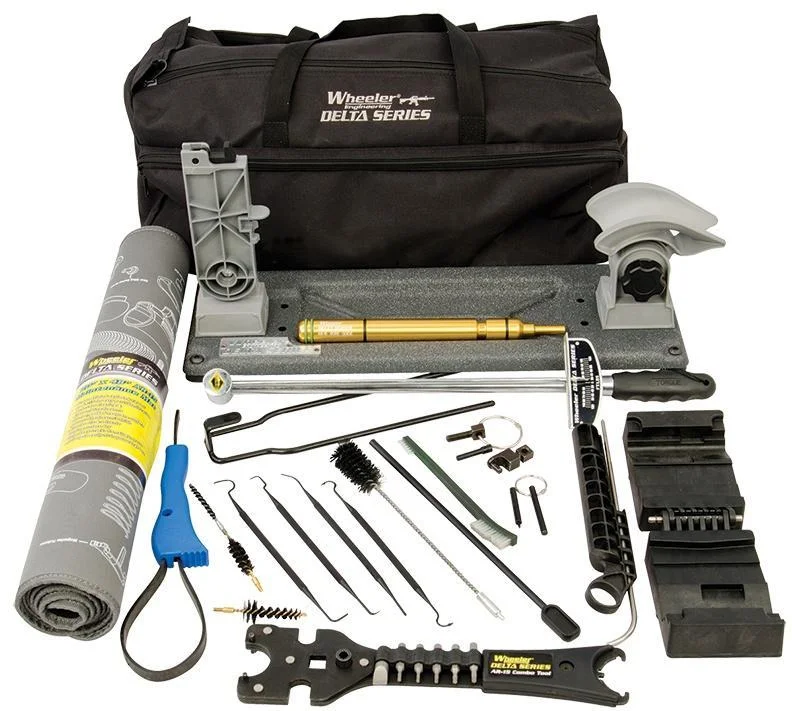 primary-51731 AOB Wheeler Delta Series AR Armorer's Professional Kit, tools arranged in front of black bag