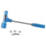 AOB Frankford Arsenal Quick-N-EZ Bullet Puller, blue hammer-style tool with adapters and rings