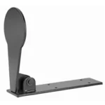 Birchwood Casey B/C W-OF-T POPPER RIMFIRE 4-inch PADDLE gray angled side view with base
