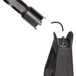 WHEELER AR FRONT SIGHT TOOL, black cylindrical tool beside a front sight and retaining clip