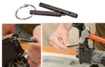 WHEELER AR PIVOT/ROLL PIN INSTALL black pin tools with key ring and two inset views showing use