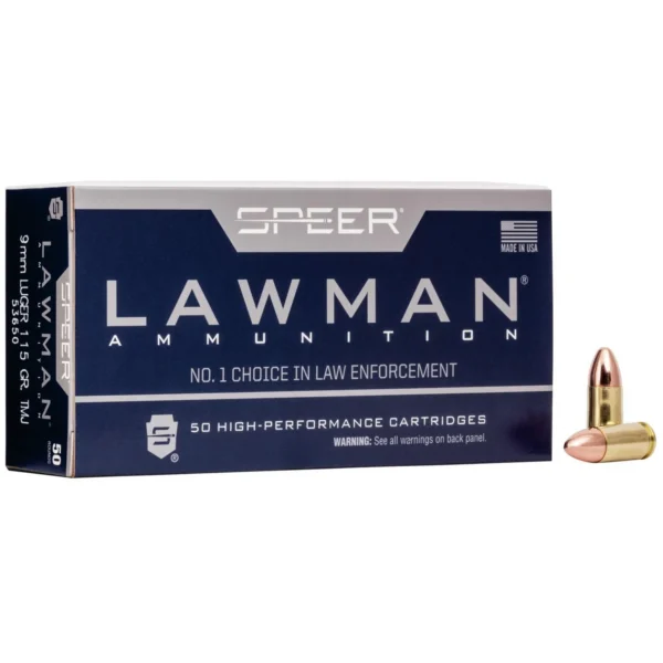 Cci Speer Lawman Handgun Ammunition 9mm Luger 115 gr TMJ-RN 115GR TMJ 50/ct