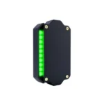 CALDWELL Steel Target Hit Indicator, black front view with vertical green light strip