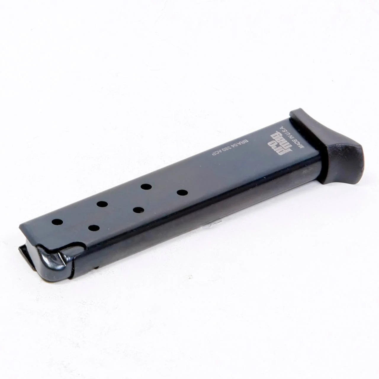 primary-51820 ProMag Handgun Magazine for Bersa, blued steel magazine in angled side view with witness holes