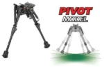 AOB Battenfeld Technologies Caldwell Pivot Model XLA black bipod shown extended and pivoting