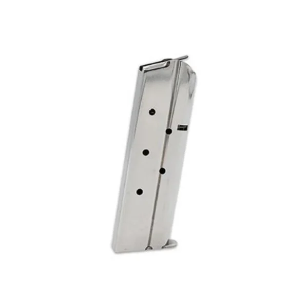 Kimber Full Length 1911 Handgun Magazine, stainless angled side view with witness holes