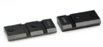 WARNE MAXIMA REM 700 two-piece base, black finish in angled top view