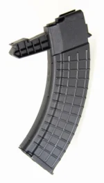 ProMag SKS Rifle Magazine, black polymer curved side view with textured body
