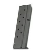 Kimber Magazine 1911 Handgun Magazine, angled view of stainless magazine with witness holes
