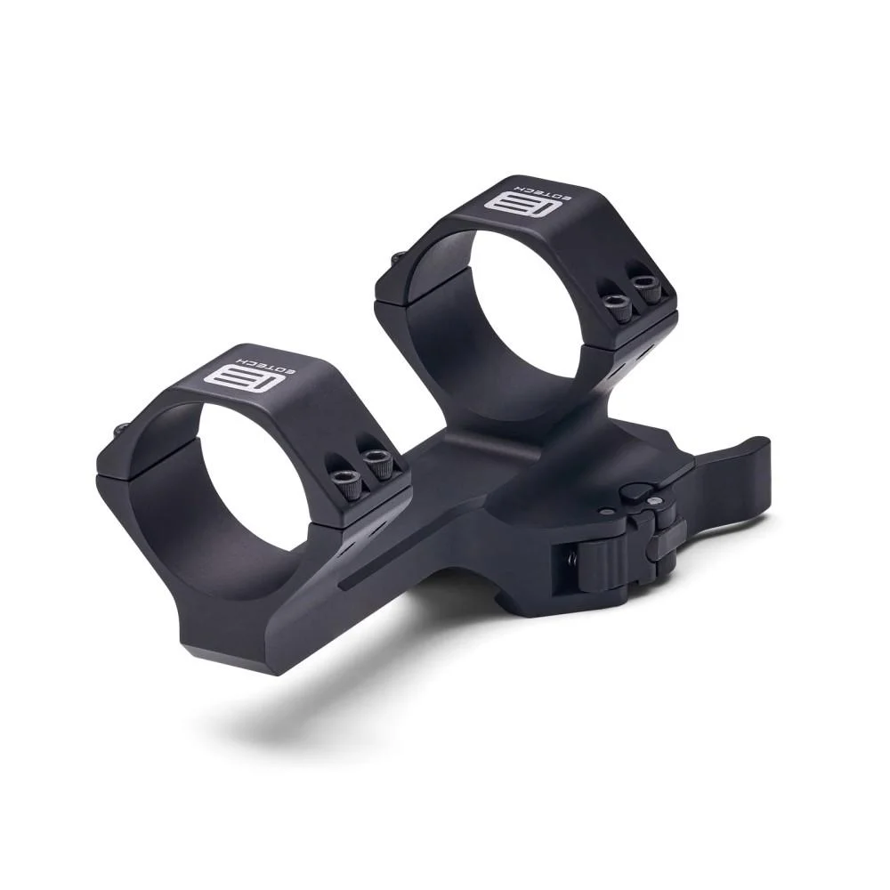 primary-51916 EOTech PRS cantilever scope mount in black, angled view with two rings and rail clamp