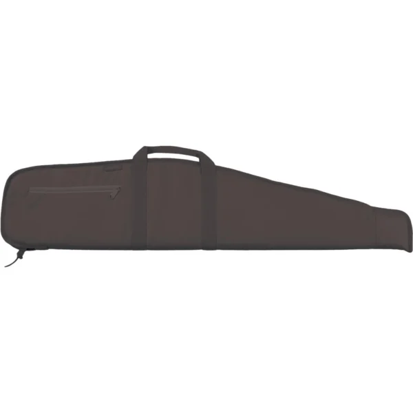 Bulldog Deluxe Scoped Rifle Case black, side view with carry handle and full-length zipper