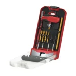 Birchwood Casey 16pc Handgun Cleaning Kit, open red and black case with tools