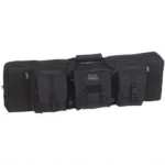 Bulldog Double Tactical Rifle Case black soft case with handles, pockets and straps, side view