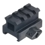 UTG .83 High 3-Slot Compact Riser, black angled view showing three rail slots and side clamp