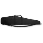 Bulldog Extreme Scoped Rifle Case, black side view with carry handle, shoulder strap and zip closure