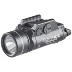 Streamlight TLR-1 HL-X USB black weapon light, right-side view with rail mount and wide bezel