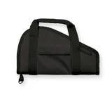 BULLDOG PSTL RUG BLK SMALL black pistol case, side view with carry handles and zippered pocket
