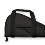 BULLDOG PSTL RUG BLK SMALL black pistol case, side view with carry handles and zippered pocket