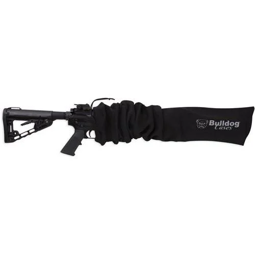 primary-52081 Bulldog Tac Sock black rifle cover shown fitted over a firearm with stock and grip visible