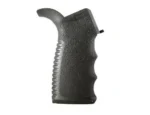 Mission First Tactical Engage, black pistol grip side view with textured surface and finger grooves