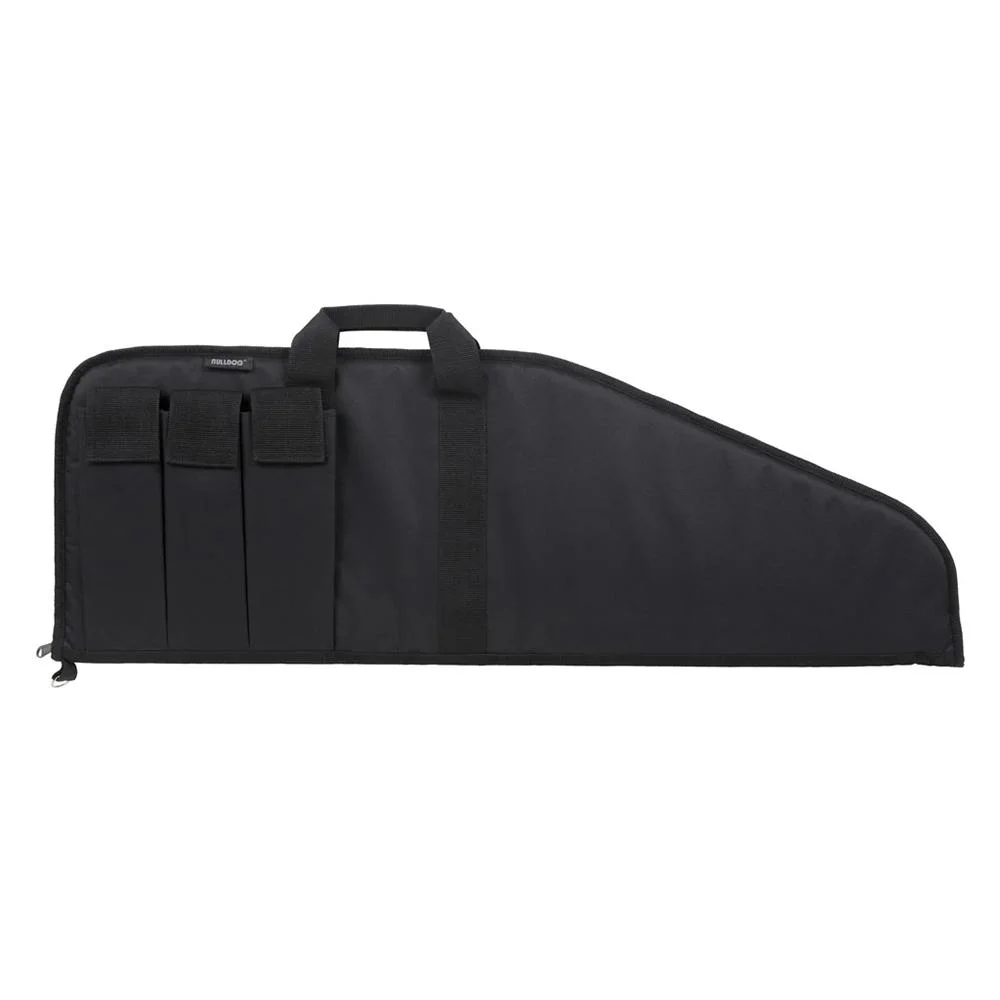 primary-52094 Bulldog Cases Pit Bull Tactical Case, black side view with carry handle and outer pockets