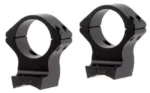 Talley Lightweight Alloy Scope Mount Combo Browning X-Bolt, black, angled view of two scope rings