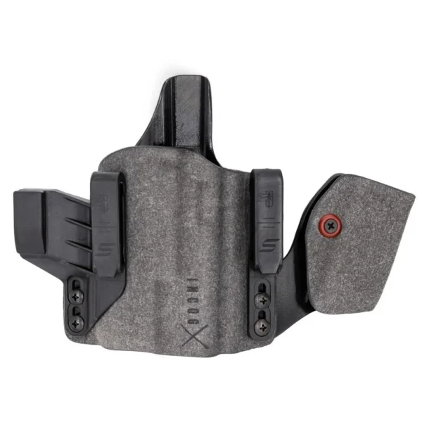 Safariland SL INCOG SIG P365 Mag Pouch, gray and black front view with belt clips