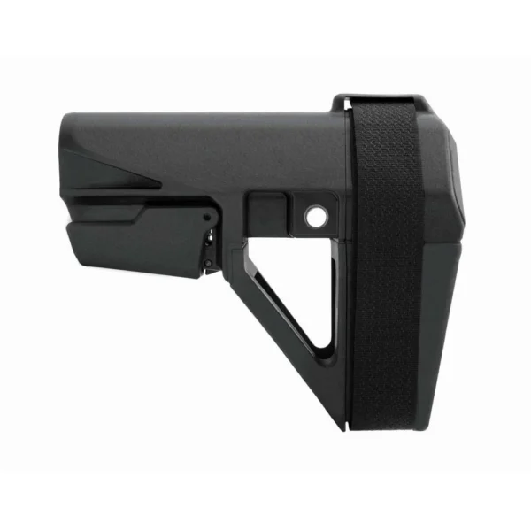 SB Tactical SBA5 AR Pistol Brace, black right-side view with adjustment lever and strap