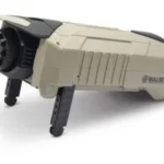 GSM SME Bullseye Sight In Range Camera, tan and black angled front view with folding legs
