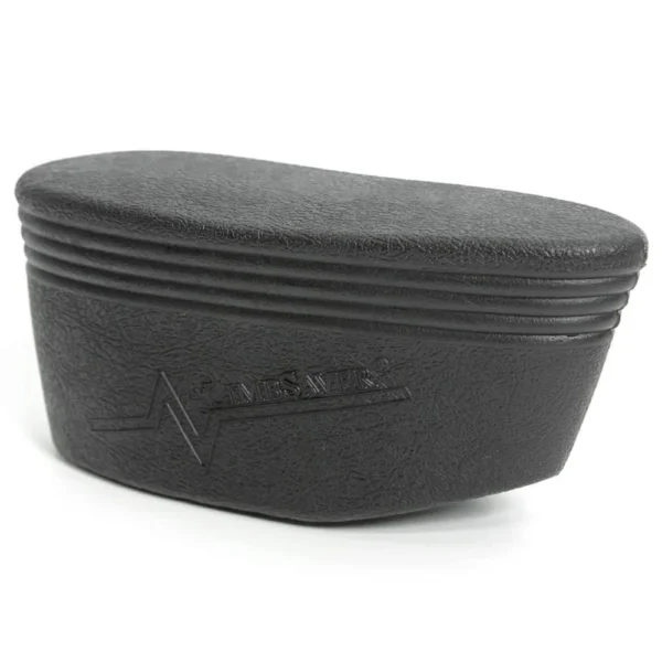Limbsaver Slip-On Recoil Pad Large black rubber pad in angled side view with ribbed body