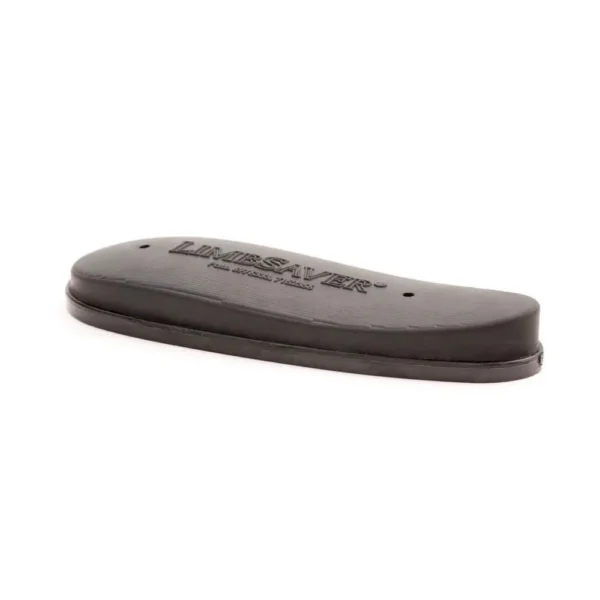LIMBSAVER Grind Away Med Plus, black oblong recoil pad in angled top view