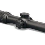 Konus KonusPro M30 riflescope, black right-side view with adjustment turrets and green front lens