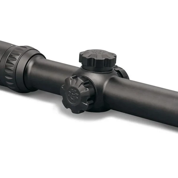 Konus KonusPro M30 riflescope, black right-side view with adjustment turrets and green front lens