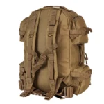NcStar VISM Tactical Backpack, tan rear view with padded shoulder straps and multiple pockets
