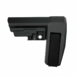 SB Tactical SBA6 black pistol stabilizing brace, side view with adjustment lever and rubber pad