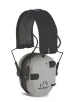 Walkers Game Ear Walker's Razor X-TRM Muff, gray ear cups and black padded headband, front view