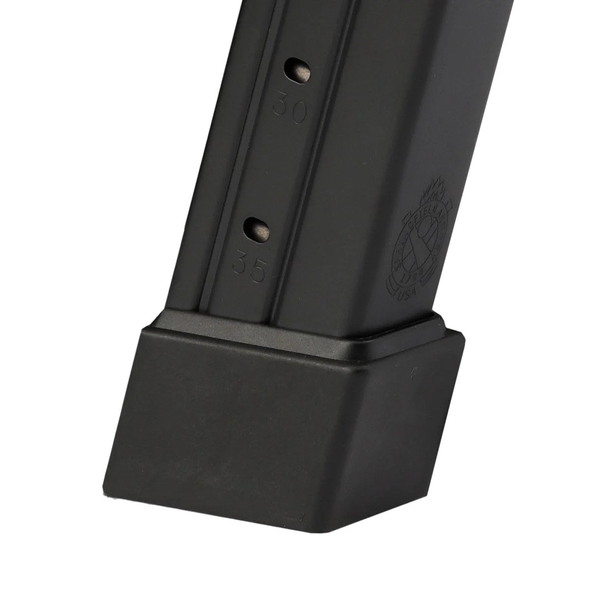 primary-52287 Springfield XD-M/XD-M Elite Extended Magazine, black close-up with enlarged baseplate