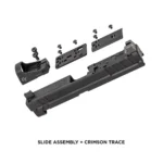 Springfield Armory XD OSP slide assembly, black slide, Crimson Trace sight, plates and screws