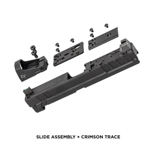 Springfield Armory XD OSP slide assembly, black slide, Crimson Trace sight, plates and screws