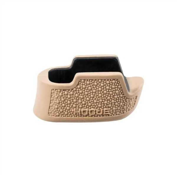 Hogue Overmolded Magazine Extended Base Pad for Sig P365, FDE angled view with textured sides