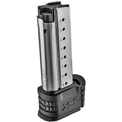 Springfield Armory XD(S) Mid Length Magazine, stainless magazine with black base pad