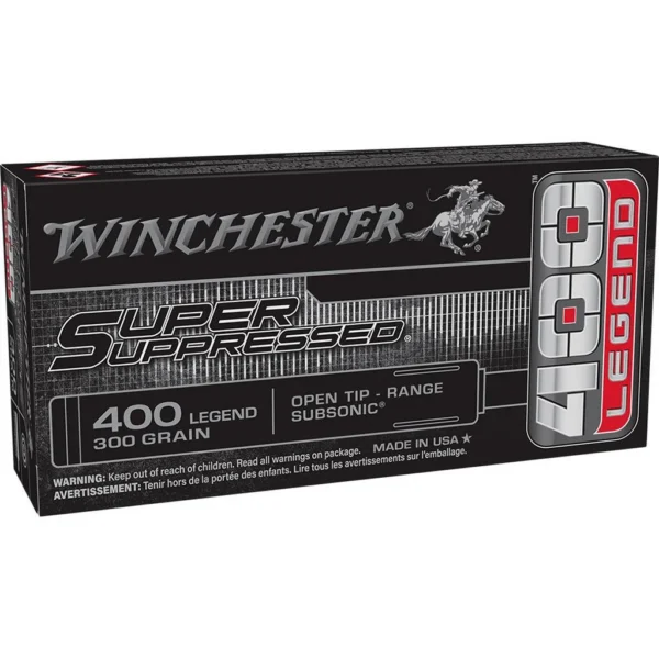 Winchester Ammunition Winchester Super Suppressed Rifle Ammunition 400 Legend 300gr OTR 1060 fps 20/ct