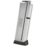 Springfield Armory 1911 EMP Magazine silver front view with black base plate