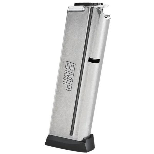 Springfield Armory 1911 EMP Magazine silver front view with black base plate