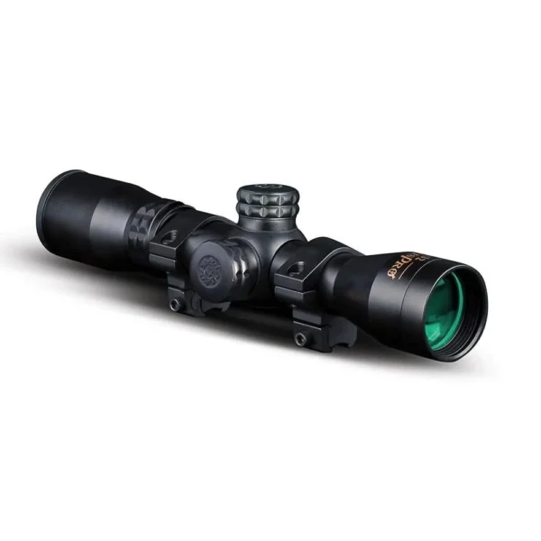 KonusPro 4x32mm Rifle Scope, matte black right-side view with adjustment turrets