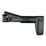 SB Tactical EVO2 black side-folding brace, left-side view with SB logo and arm cuff