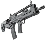 Springfield Hellion rifle, black left-side angled view with magazine and vertical foregrip