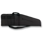 Bulldog Extreme Tactical Rifle Case, black side view with carry handles, strap and storage pockets