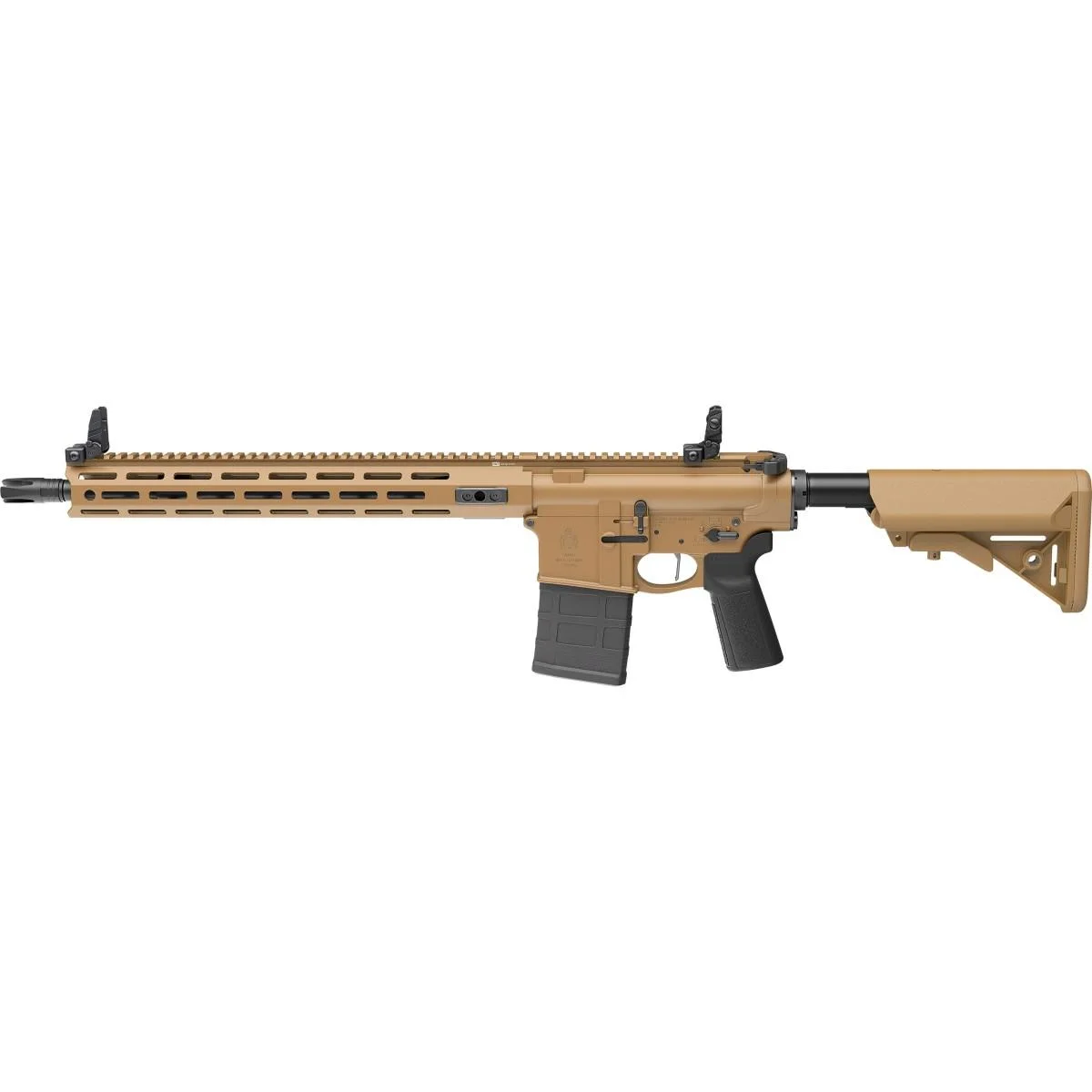 primary-52413 Springfield Saint Victor V2 B5 rifle, right-side view in coyote brown with magazine and stock
